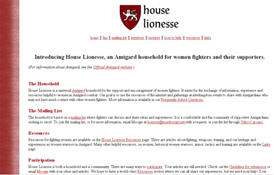 House Lionesse website